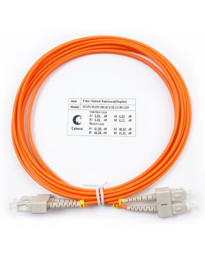 Шнур оптический duplex SC-SC 62,5/125 mm 3м LSZH Cabeus FOP-62-SC-SC-3m в Москве Патч-корды оптические Pintop.ru