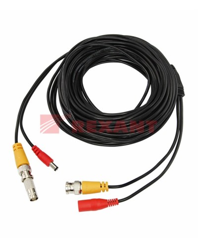 Шнур соединительный BNC-BNC для систем видеонаблюдения, с питанием (DC) от камеры (18 м) REXANT (18-1718) в Москве Патч-корды и пигтейлы Pintop.ru