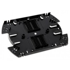 Сплайс-кассета оптическая для боксов FO-19R (аналог КУ-01) с двумя ложементами (без крышки) Hyperline FO-SPL01-HLD-BK