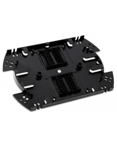 Сплайс-кассета оптическая для боксов FO-19R (аналог КУ-01) с двумя ложементами (без крышки) Hyperline FO-SPL01-HLD-BK в Москве Кроссы оптические Pintop.ru