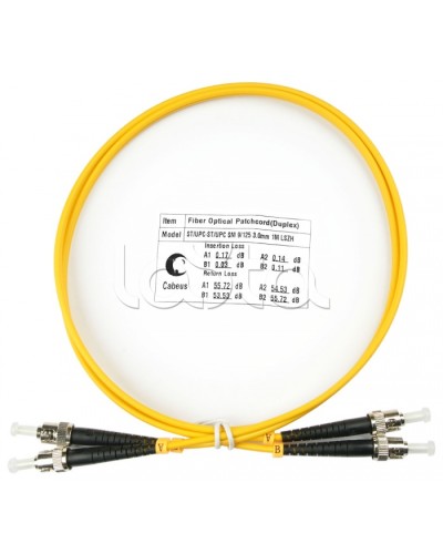 Шнур оптический duplex ST-ST 9/125 sm 1м LSZH Cabeus FOP(d)-9-ST-ST-1m в Москве Патч-корды оптические Pintop.ru