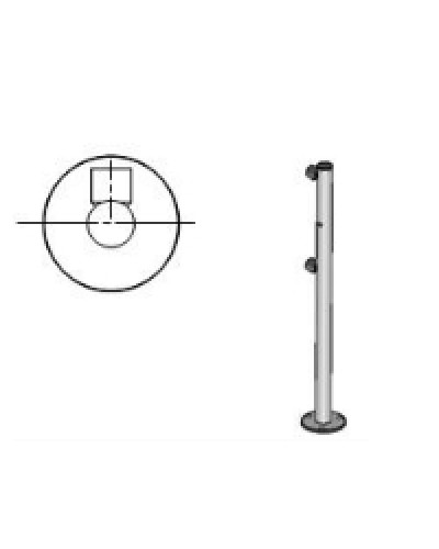 Стойка ограждения с отверстием под фиксатор 2 муфты L-образная, Oxgard Стойка ограждения с отверстием под фиксатор L-образная, 2 муфты слева (ВЗР 1996.09.52) в Москве Ограждения Pintop.ru