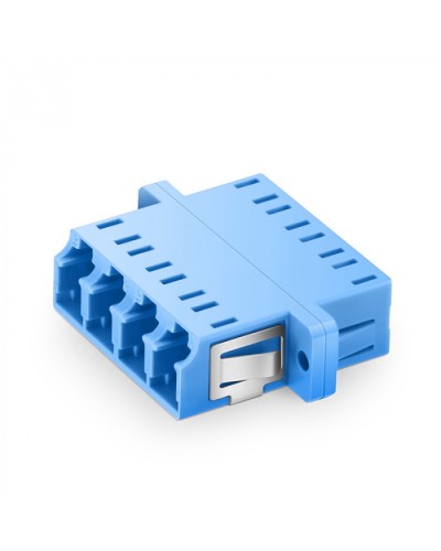 Оптический адаптер OS2, квадро LC, с фланцами, синий Eurolan (36A-S2-4L-02BU) в Москве Проходные адаптеры и розетки оптические Pintop.ru