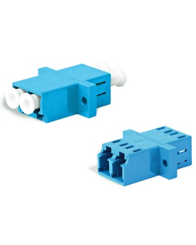 Адаптер оптический проходной LC/UPC-LC/UPC, SM, duplex, корпус пластиковый, синий, белые колпачки LC/UPC-LC/UPC Hyperline FA-P11Z-DLC/DLC-N/WH-BL в Москве Проходные адаптеры и розетки оптические Pintop.ru