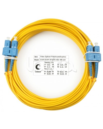 Шнур оптический duplex SC-SC 9/125 SM 25 м LSZH Cabeus FOP(d)-9-SC-SC-25M в Москве Патч-корды оптические Pintop.ru