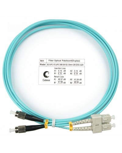 Шнур оптический duplex SC-FC 50/125 mm OM3 1,5м LSZH Cabeus FOP-50-SC-FC-1,5m в Москве Патч-корды и пигтейлы Pintop.ru