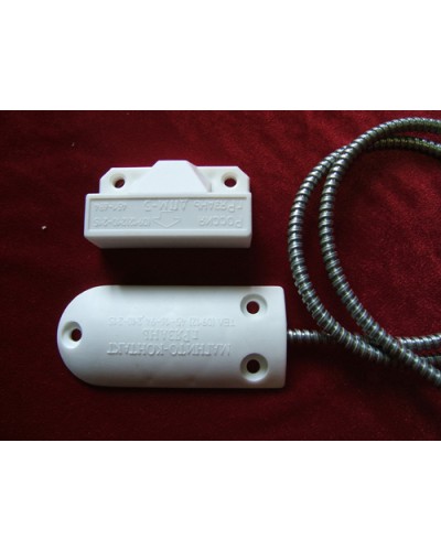 Датчик положения магнитогерконовый Магнито-Контакт ДПМ-3 исп. 07 (металлорукав из нержавеющей стали) в Москве Извещатели охранные Pintop.ru