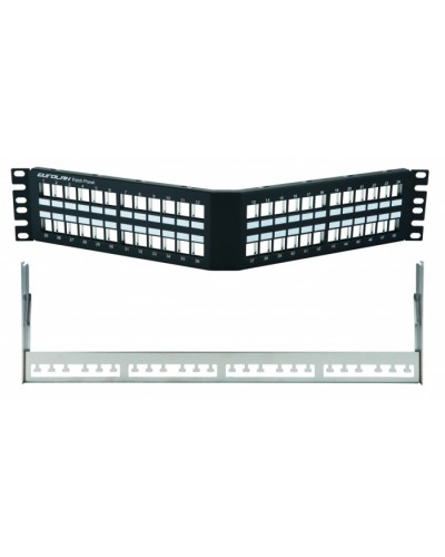 Коммутационная угловая панель 19” наборная, FTP, 2U, 48 портов, черный Eurolan (27A-00-48BL) в Москве Патч-панели Pintop.ru