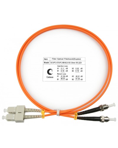 Шнур оптический duplex SC-ST 62,5/125 MM 1 м LSZH Cabeus FOP-62-SC-ST-1M в Москве Патч-корды оптические Pintop.ru