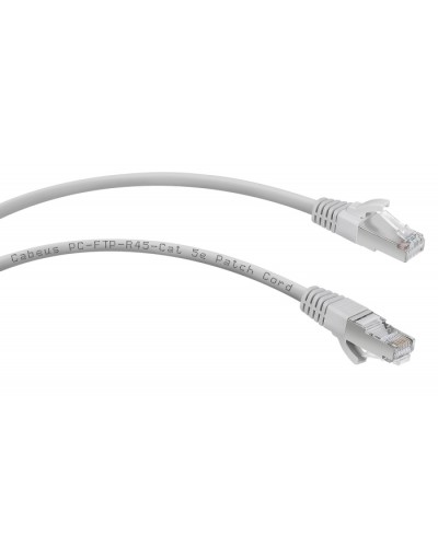 Патч-корд FTP, категория 5e, 1.5 м, экранированный, серый Cabeus PC-FTP-RJ45-Cat.5e-1.5m в Москве Патчкорды (медные) Pintop.ru