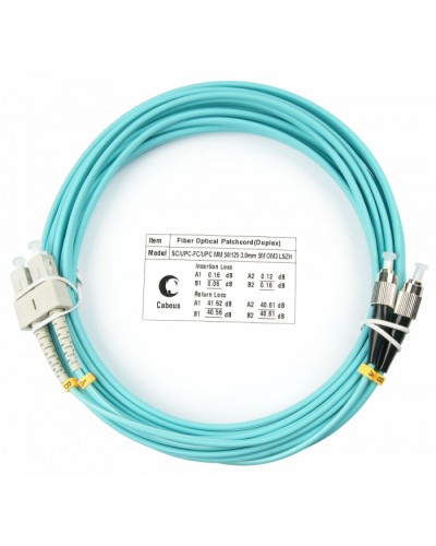 Шнур оптический duplex SC-FC 50/125 mm OM3 15м LSZH Cabeus FOP-50-SC-FC-15m в Москве Патч-корды и пигтейлы Pintop.ru
