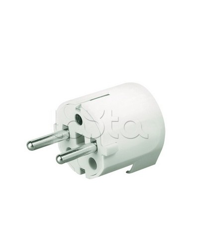 Вилка кабельная, бытовая с центральным вводом кабеля. Белая. IP20 16А 2P+E 230В DKC DIS1302063 в Москве Аксессуары для стоек и шкафов Pintop.ru