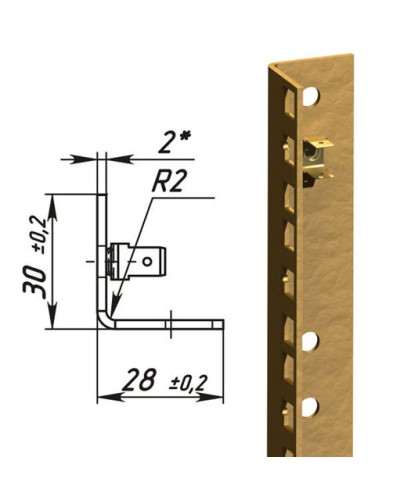 Направляющие L-образные для шкафов 42U (2 шт/уп.) TLK TLK-VNS2-L-42U в Москве Полки для шкафов и стоек Pintop.ru