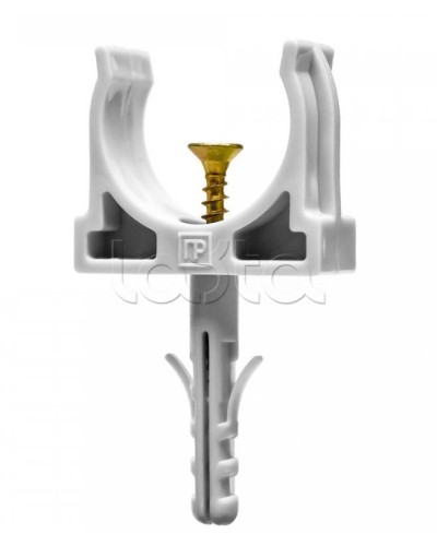 Крепеж-клипса с дюбелем и саморезом серая д25 в малой упаковке (10шт/450шт уп/кор) Промрукав (PR13.0309) в Москве Крепеж: Дюбели, шурупы, саморезы Pintop.ru