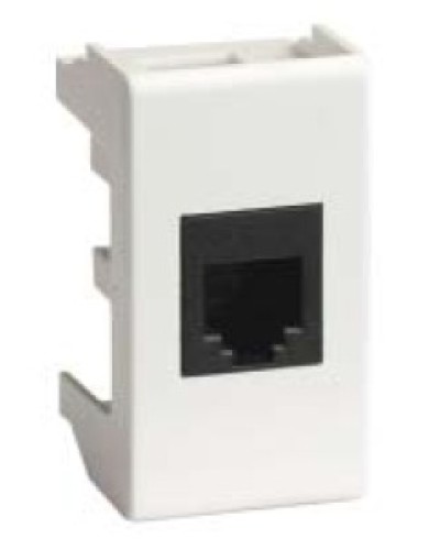 Компьютерная розетка RJ-45, кат.5Е, неэкранированная 8P8C, Hyperline, Dual IDC, белый RAL 9010, DKC 45048 в Москве Розетки компьютерные и телефонные Pintop.ru