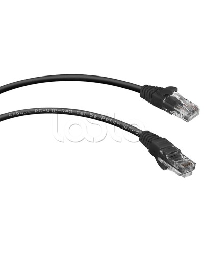 Шнур коммутационный 2xRJ-45/8P8C U/UTP кат.5е (1,5 м) Cabeus PC-UTP-RJ45-Cat.5e-1.5m-BK в Москве Патчкорды (медные) Pintop.ru