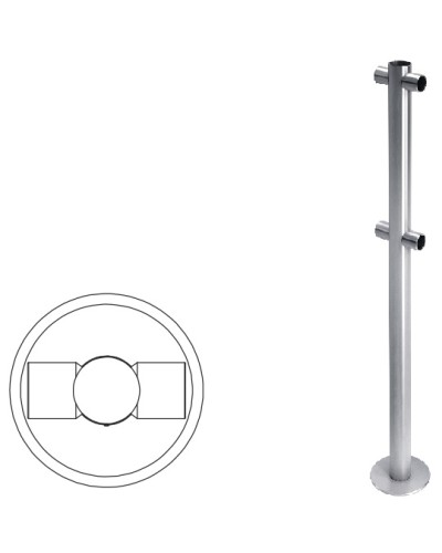 Стойка ограждения i-образная (антик серебро) Oxgard в Москве Ограждения Pintop.ru