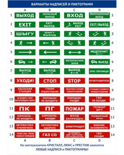 Оповещатель плоское световое табло Электротехника и Автоматика КРИСТАЛЛ-24 Станция пожаротушения в Москве Оповещатели Pintop.ru