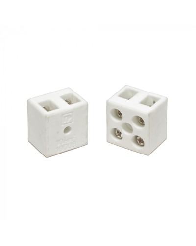 Клемма керамическая латунь 10 мм² 2 пары контактов с крепежным отверстием (5 шт/уп) Промрукав (PR08.7161) в Москве Аксессуары для кабель-канала Pintop.ru