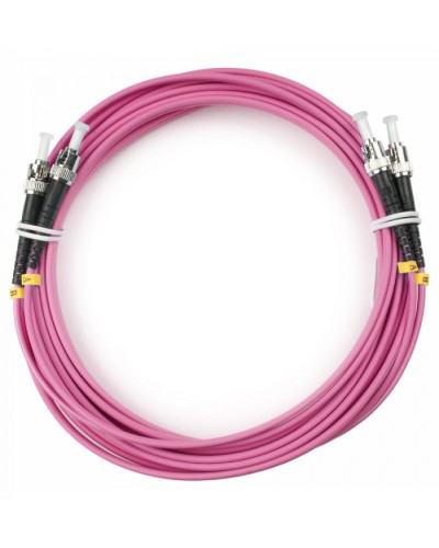 Шнур оптический duplex ST-ST 50/125 mm OM4 10м LSZH Cabeus FOP-50-OM4-ST-ST-10m в Москве Патч-корды оптические Pintop.ru