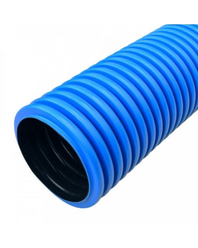 Труба гофрированная двустенная ПНД жесткая тип 750 (SN19) синяя д90 5,7м (34,2м/уп) Промрукав (PR15.0125) в Москве Труба гофрированная Pintop.ru