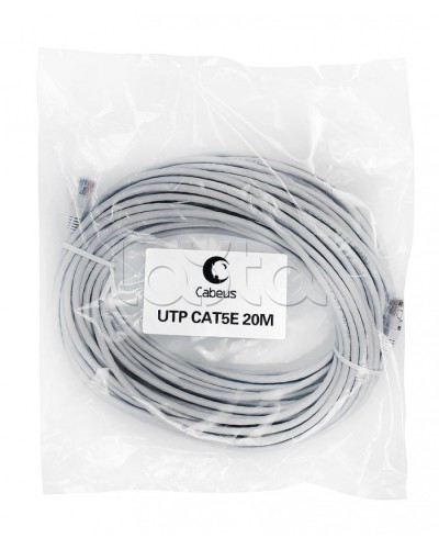 Шнур коммутационный 2xRJ-45/8P8C U/UTP кат.5е (20 м) Cabeus PC-UTP-RJ45-Cat.5e-20m в Москве Патчкорды (медные) Pintop.ru