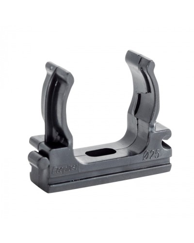 CF25G Держатель (клипса), без галогена, для труб D25мм, цвет чёрный (10шт) Экопласт (41725-10HF-BL) в Москве Держатели, клипсы, скобы Pintop.ru