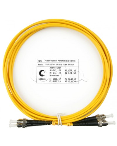 Шнур оптический duplex ST-ST 9/125 sm 3м LSZH Cabeus FOP(d)-9-ST-ST-3m в Москве Патч-корды оптические Pintop.ru