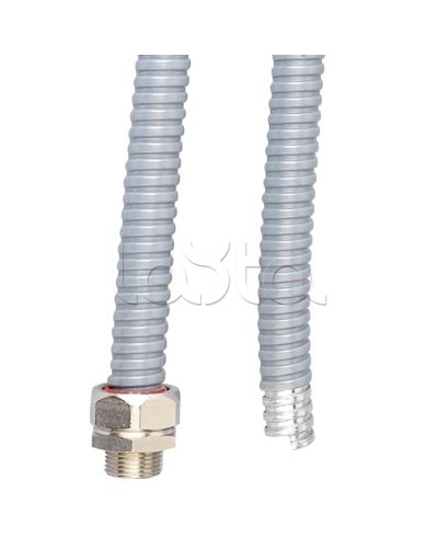 Металлорукав DN 35мм в гладкой ПВХ изоляции, Dвн 35,0 мм, Dнар 43,0, IP66, 25 м, цвет серый DKC 6070-38 в Москве Крепежные изделия Pintop.ru