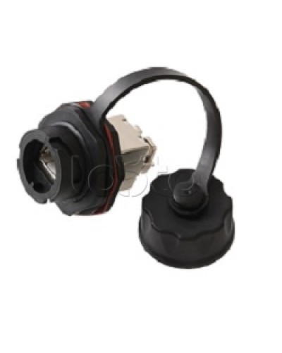 Индустриальный модуль-вставка NIKOMAX, Кат.6a (Класс Ea), 500МГц, RJ45/8P8C, 110/KRONE, T568A/B, экранированный, IP67, с защитной крышкой, черный NIKOMAX (NMC-KJSA2-IS-BK) в Москве Модули Keystone Pintop.ru