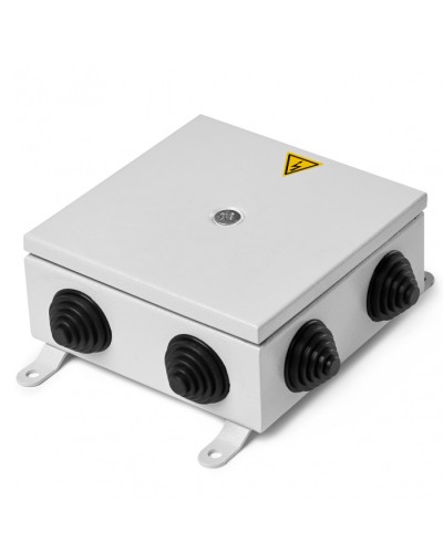 Коробка монтажная огнестойкая металлическая герметичная КМОМГ (8к х 2,5мм) 150х150х60 IP 66 (6 вводов) ПожТехКабель (076-502) в Москве Распределительные коробки Pintop.ru