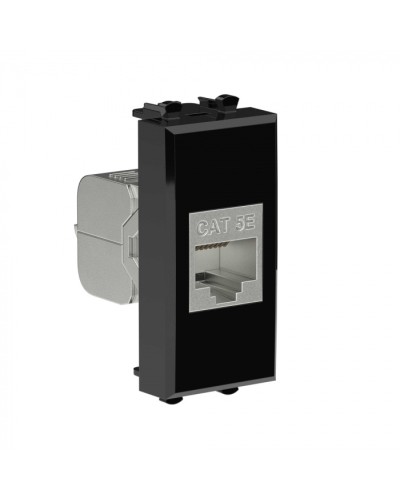 Avanti Компьютерная розетка RJ-45 без шторки модульная, кат.5е экран., Черный квадрат 1модуль DKC (4402761) в Москве Коннекторы Pintop.ru