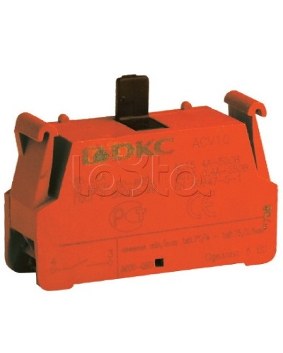 Блок контактный с клеммным безвинтовым зажимом, нормально-открытый DKC ACV10 в Москве Клеммные колодки Pintop.ru