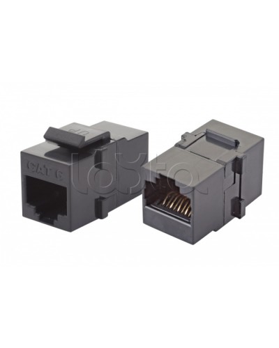 Проходной адаптер RJ45-RJ45, UTP категории 6 keystone, черный Eurolan (12B-U6-03BL) в Москве Проходные адаптеры RJ-45 и разветвители Pintop.ru