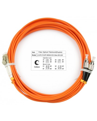 Шнур оптический duplex LC-FC 62,5/125 mm 20м LSZH Cabeus FOP-62-LC-FC-20m в Москве Патч-корды оптические Pintop.ru