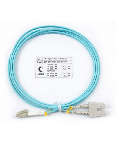 Шнур оптический duplex LC-SC 50/125 mm OM3 2м LSZH Cabeus FOP-50-LC-SC-2m в Москве Патч-корды и пигтейлы Pintop.ru