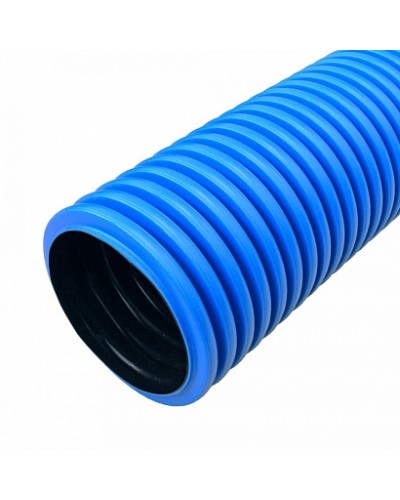Труба гофрированная двустенная ПНД жесткая тип 450 (SN9) синяя д125 6м (36м/уп) Промрукав в Москве Труба гофрированная Pintop.ru