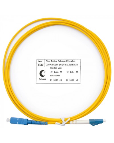 Шнур оптический simplex LC-SC 9/125 SM 2 м LSZH Cabeus FOP(s)-9-LC-SC-2M в Москве Патч-корды оптические Pintop.ru