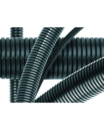 Труба гофрированная DN36мм, ПВ-0, D вн 36,3 мм, D нар 42,5 мм, полиамид 6, с протяжой DKC PA613643F0 в Москве Труба гофрированная Pintop.ru