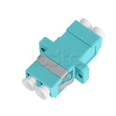 Адаптер NIKOMAX волоконно-оптический, соединительный, многомодовый, стандарта OM3, LC/UPC-LC/UPC, двойной, пластиковый, без шторки, с фланцами, аква, уп-ка 2шт. NIKOMAX (NMF-OA2M3-FN-LCU-LCU-AQ-2)