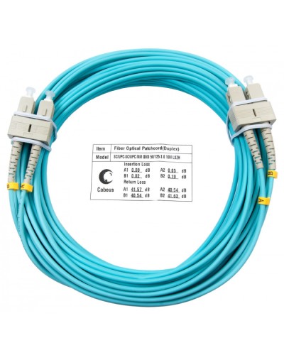 Шнур оптический duplex SC-SC 50/125 mm OM3 25м LSZH Cabeus FOP-50-SC-SC-25m в Москве Патч-корды и пигтейлы Pintop.ru