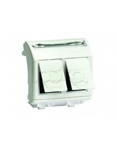 Ком.роз. двойная RJ45 кат.6 (8P8C, Hyperline, Dual IDC: 110&Krone) Brava, слон.кость, 2мод (75452S) в Москве Аксессуары для кабель-канала Pintop.ru