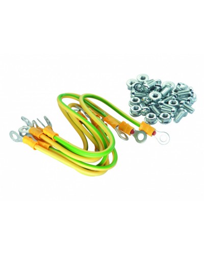 Eurolan Набор проводов заземления, 4 провода 250 мм × 4,0 кв.мм, 4 провода 150 мм × 4,0 кв.мм (60A-14-13GR) в Москве Аксессуары для стоек и шкафов Pintop.ru