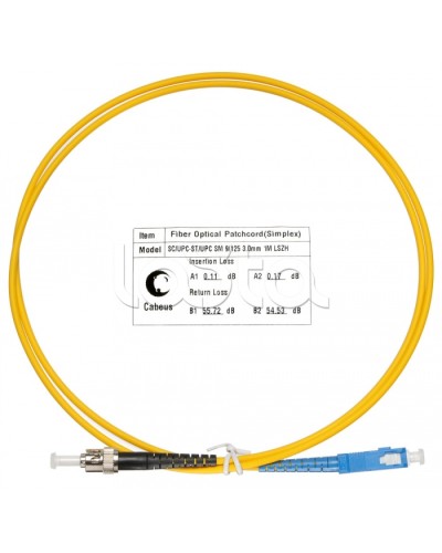 Патч-корд волоконно-оптический SM 9/125 simplex SC-ST LSZH (1,5 м) Cabeus FOP(s)-9-SC-ST-1,5m в Москве Патч-корды оптические Pintop.ru