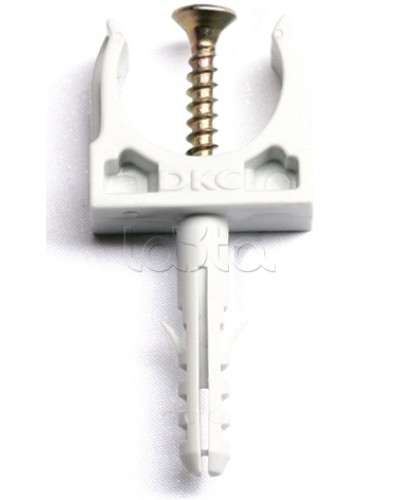 Держатель с защелкой и дюбелем, д.32 мм DKC 51332 в Москве Держатели, клипсы, скобы Pintop.ru