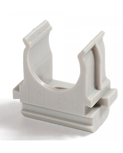 Крепёж-клипса для труб д16 безгалогенная (HF) атмосферостойкая серая (100шт/2000шт уп/кор) Промрукав (PR13.0344) в Москве Держатели, клипсы, скобы Pintop.ru