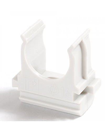 Крепёж-клипса для труб Полистирол белая д20 (100шт/1500шт уп/кор) Промрукав (PR.02720б) в Москве Держатели, клипсы, скобы Pintop.ru