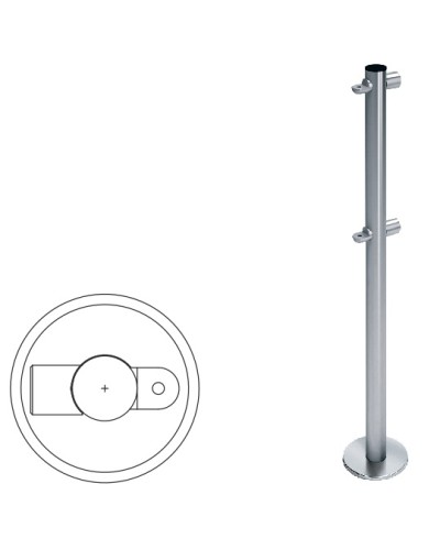 Стойка ограждения i-образная с 2-мя полупетлями (антик серебро) Oxgard в Москве Ограждения Pintop.ru