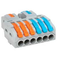 Строительно-монтажная клемма СМК 222-426 разветвительная 6 выходов 0,08-4 мм2 EKF (plc-smk-422-6) - Строительно-монтажная клемма СМК 222-426 разветвительная 6 выходов 0,08-4 мм2 EKF