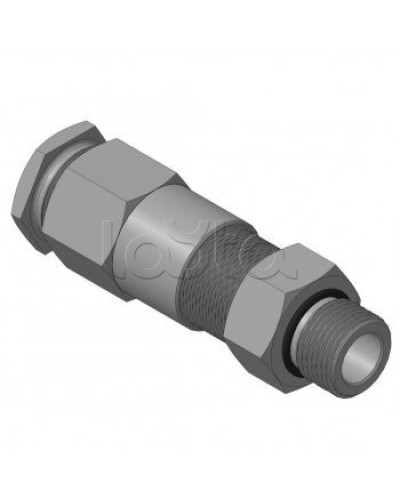 Кабельный ввод для бронированного кабеля с двойным уплотнением резьбой G1/2, внешним диаметром кабеля D=14-18 мм и проходным диаметром кабеля d=8-12 мм Спектрон КВБ-18/12-2У-М-G1/2 в Москве Аксессуары для кабель-канала Pintop.ru